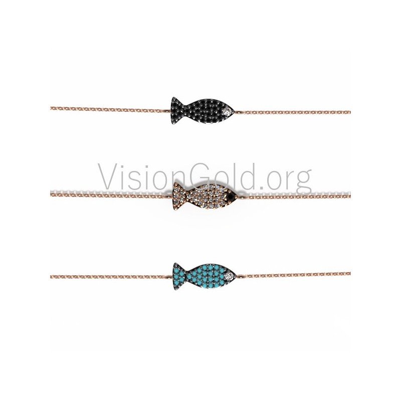 Pulsera pez plata 0027