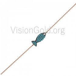 Pulsera pez plata 0027