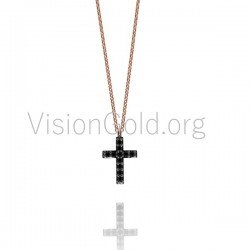 Collar con colgante de cruz, pequeño colgante de cruz pequeña, capas, cruz de oro, joyería religiosa