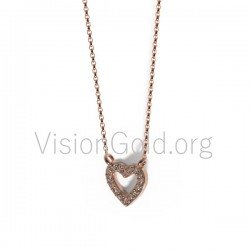 Ασημενιο Κολιε Καρδια-Κολιέ Καρδιά-Κολιέ Με Σχέδιο Καρδιά-Κοσμήματα Με Καρδιές