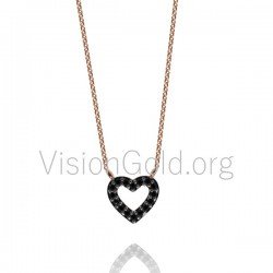 Ασημενιο Κολιε Καρδια-Κολιέ Καρδιά-Κολιέ Με Σχέδιο Καρδιά-Κοσμήματα Με Καρδιές 0028