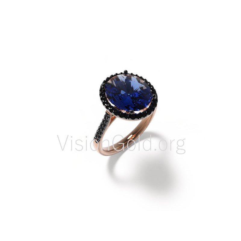 Ring with sapphire and diamonds 0123