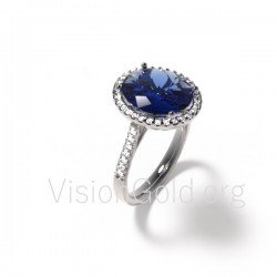Δαχτυλίδι με ζαφείρι και διαμάντια 0123