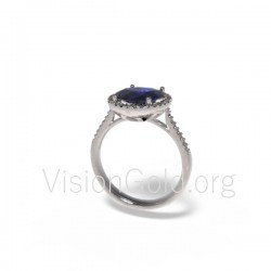 Ring with sapphire and diamonds 0123