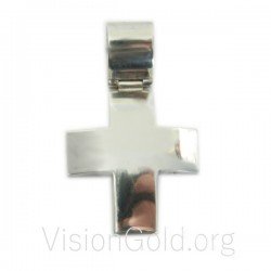 Λευκόχρυσος βαπτιστικός σταυρός ανδρικός 0078