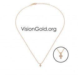 VisionGold.org® Collier Collier Croix Petit Collier Croix avec pierres en zircon cubique 0078