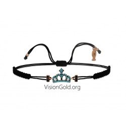 Visiongold.Org® Женский браслет с золотой короной|Браслет с короной из розового золота