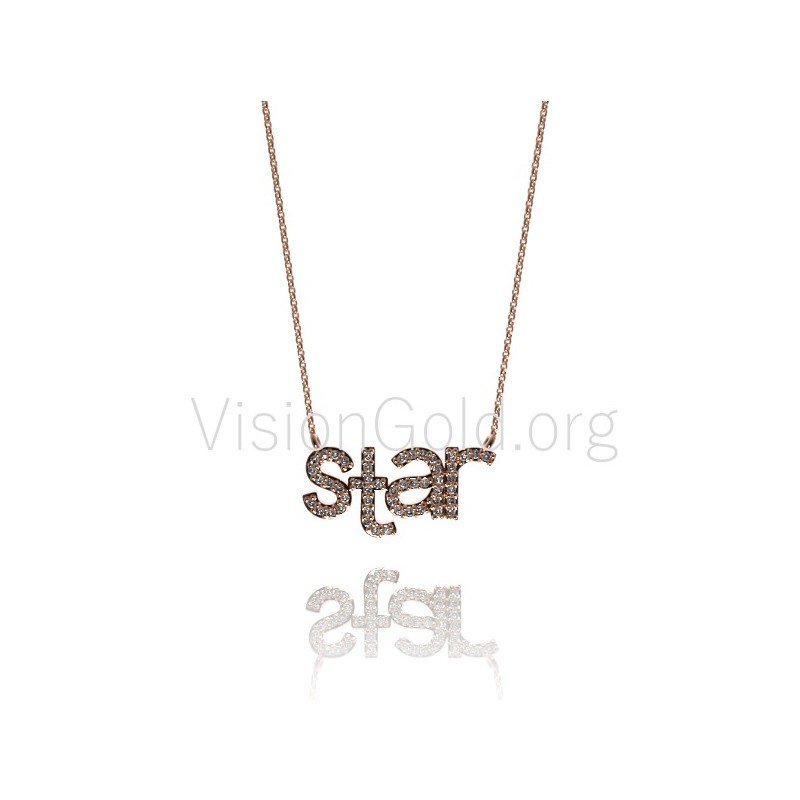 Silber-Stern-Halskette-Stern-Halskette Zirkon-Gold-Halskette