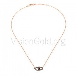 Gold Eye Pendant, Eye Charm Necklace, Dainty Eye Necklace, Protection Necklace