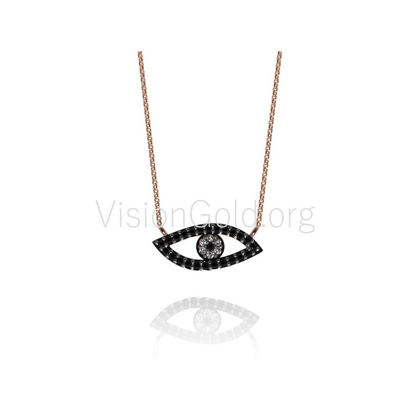 Gold Eye Pendant, Eye Charm Necklace, Dainty Eye Necklace, Protection Necklace