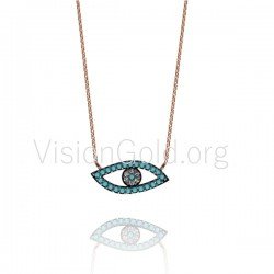 Colgante de ojo de oro, collar de encanto de ojo, collar de ojo delicado, collar de protección