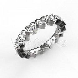 Trendy Γυναικειο Δαχτυλιδι In-Fashion Καρδιες Σε Χρυσο Κ14 Η Σε