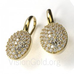 Σκουλαρίκια χρυσά με ζιργκόν 0072