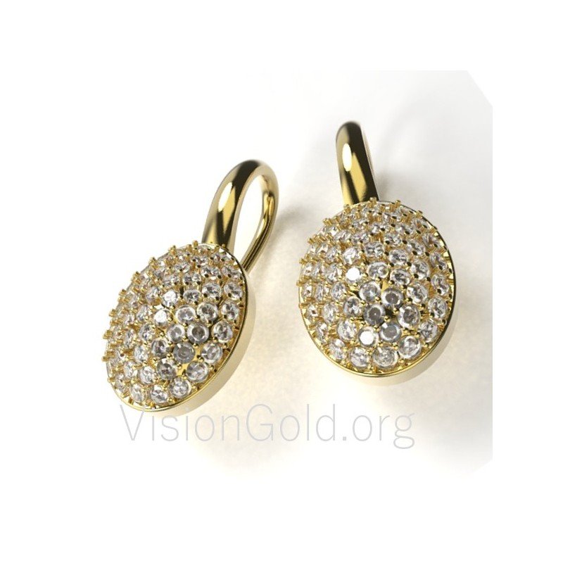 Pendientes oro con circonitas 0072