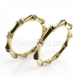 Anillos de bodas de diamantes de 18 quilates 0019