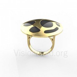 Серебряное кольцо с эмалью 0481