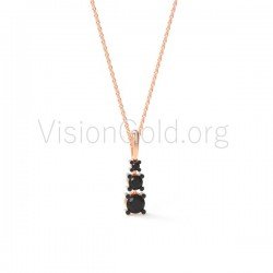 Damen Silber Halskette mit Zirkon Steinen - Silberschmuck -