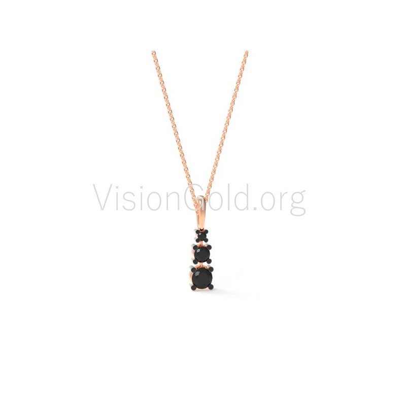 Damen Silber Halskette mit Zirkon Steinen - Silberschmuck -