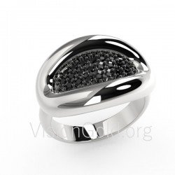 Womens Rings, Silver Plated Gemstone Ring for Women,Zircon