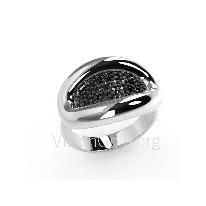 Womens Rings, Silver Plated Gemstone Ring for Women,Zircon