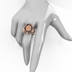 Solid Gold Little Finger Ring / Stylish Dainty Stone Chevalier