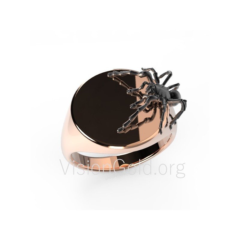 Sterling Silver Dainty Black Widow spider Ring, Dainty Ring