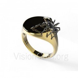 Sterling Silver Dainty Black Widow spider Ring, Dainty Ring