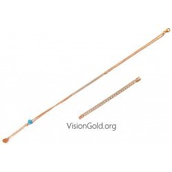 VisionGold.org® Bracelets pour femmes - Bracelets pour mains - Bracelet menottes étroit 0005