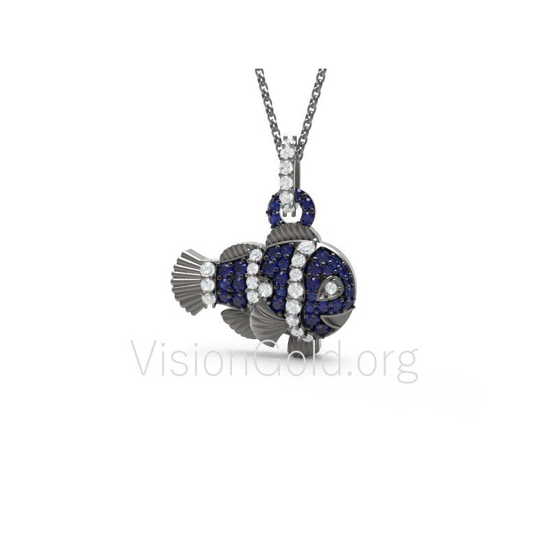 Colgante pez con diamantes 0294