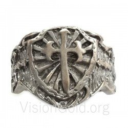 Рыцарский перстень, Серебряное кольцо с щитом и мечом