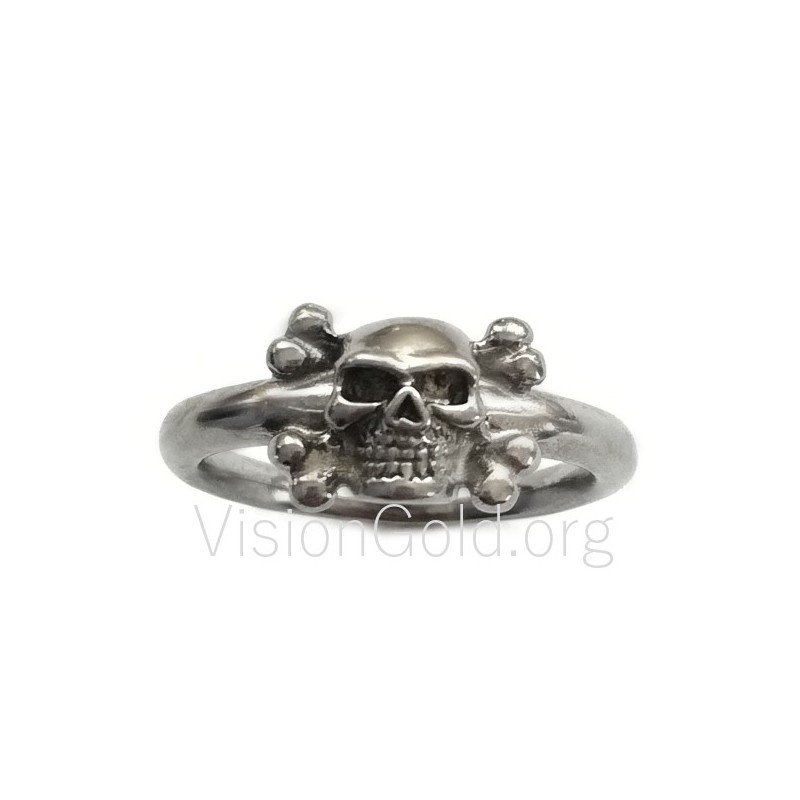 Ring mit Totenkopf und gekreuzten Knochen 0047