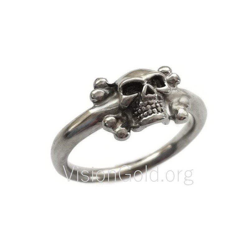 Ring mit Totenkopf und gekreuzten Knochen 0047