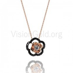 Colgante oro flor 0299