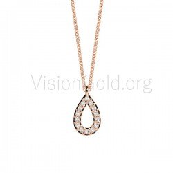 VisionGold.org® Collar-Collar lágrima plata-collar lágrima swarovski 0075