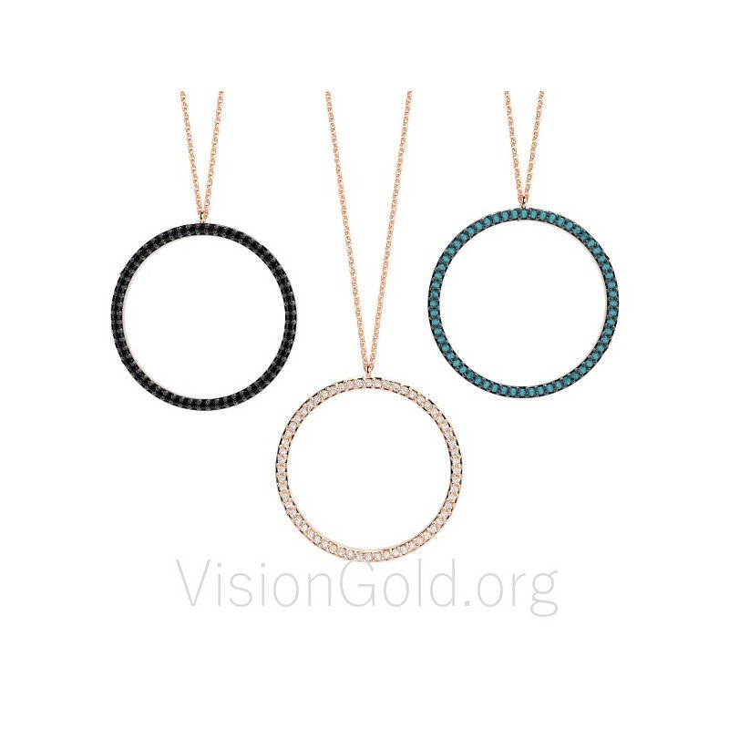 Modische Kreis-Halskette-CIRCLE OF LIFE-Lebenskreis-CIRCLE OF