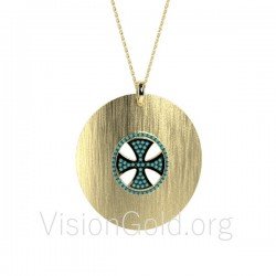 Modische Halskette mit Kreuz 0304