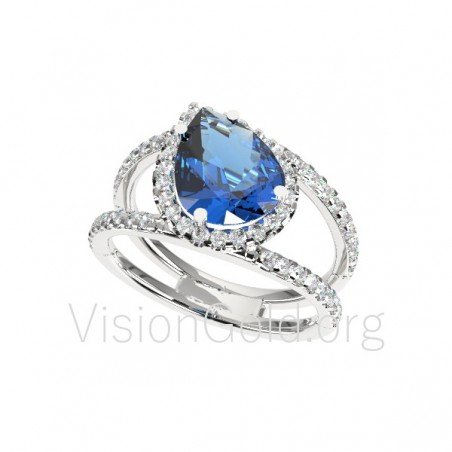 Ring with sapphire and brilliant 0109