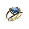 Ring with sapphire and brilliant 0109