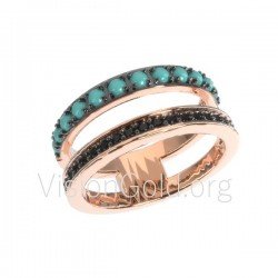 уникальное модное женское кольцо ручной работы из серебра 925 пробы 0089