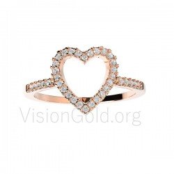 Diamond gold heart ring 0093