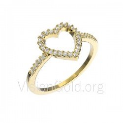 Χρυσό δαχτυλίδι καρδιά 0093