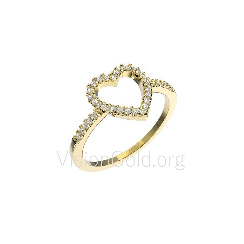 Χρυσό δαχτυλίδι καρδιά 0093