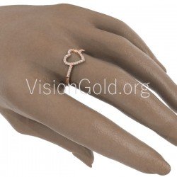 Χρυσό δαχτυλίδι καρδιά 0093