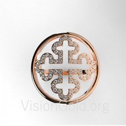 Gold Cross Ring With Diamonds 0010