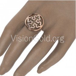 Gold Cross Ring With Diamonds 0010