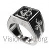 Православное святое погребение серебряное мужское кольцо 0014