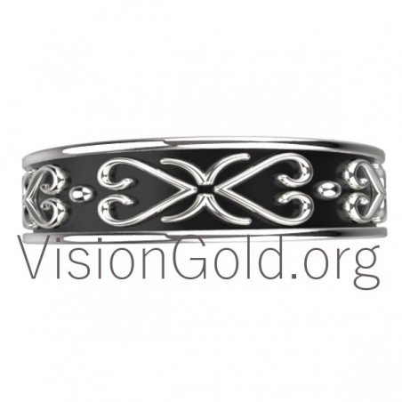 Винтажное серебряное кольцо для мужчин, Мужское кольцо в винтажном стиле, Мужское кольцо, Винтажное кольцо 0059