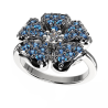 Flower ring with sapphires and diamonds 0317