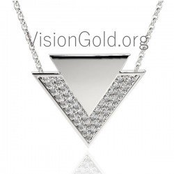 Triangle necklace - Geometric necklace 0311
