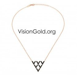 Ασημένιο κολιέ με πέτρες 0312